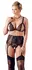 Cottelli Collection Bra and Suspender Set 2XL - Black Lace, Adjustable Fit