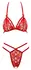 Cottelli Collection Lace Set Red L - Wireless Halterneck Bra & Briefs