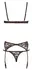 Cottelli Collection Shelf Bra Set 80C/M Black Lace, 3-Piece Ensemble