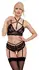 Abierta Fina Bra Set Black S Lace & Velvet Adjustable Straps