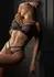 Daring Intimates Fishnet Bra Set With Adjustable Straps Black M/L