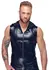 Noir Powernet Hoodie Shirt L Snakeskin Look, Sleeveless, Stretch-Fit