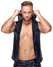 Noir Powernet Hoodie Shirt L Snakeskin Look, Sleeveless, Stretch-Fit