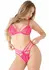 Daring Intimates Strappy Floral Lace Bra Set Hot Pink Adjustable