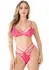 Daring Intimates Strappy Floral Lace Bra Set Hot Pink Adjustable