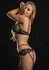 Daring Intimates Unlined Bra Set with Garter, Lace, Adjustable, Black