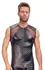 Svenjoyment Men's Shirt L Black Matte Look Mesh Studded Zip Front