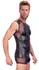 Svenjoyment Men's Shirt L Black Matte Look Mesh Studded Zip Front