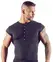 NEK Men's Microfiber Shirt XL Black Short Sleeve Silver Buttons
