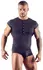 NEK Men's Microfiber Shirt XL Black Short Sleeve Silver Buttons