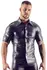 NEK Men's Imitation Leather Shirt Black M Fitted Modern Design