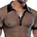 NEK Men's Polo Shirt S Wet Look & Mesh Black 100% Polyester