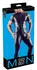 NEK Men's Wet Look Jumpsuit 2XL with 3-Way Front Zipper, Black