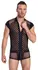 NEK Men’s Playsuit 2XL Black Mesh Stripe Zip Front Bodysuit