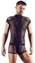 NEK Men’s Playsuit XL Black Mesh & Stripe, Front Zipper, Breathable Fabric