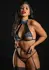 Daring Intimates Halter Bra Set with Garter Royal Blue Lace Adjustable