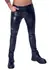 Noir Straight-Cut Snakeskin Effect Trousers L Matte Finish