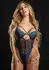 Daring Intimates High Waist Lace Bodysuit Royal Blue Adjustable