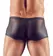 NEK Men’s Sheer Stretch Pants M Black Semi-Transparent Zip Detail