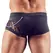 NEK Men's Black Mesh Pants M with Chain & Front Zip, Stretch Fabric