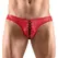 Svenjoyment Red Shiny Men's Briefs with Black Lace M