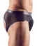 Svenjoyment Men’s Open Back Briefs 2XL Black Wet Look Powernet