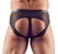 NEK Men's Wet Look Powernet Briefs Open Back XL Black