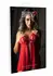 Peek-a-boo Ruffle Babydoll Set with Mesh Details, Black, S/M
