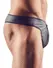 NEK Men's String S Neoprene Look with Rhinestone Zipper Accent