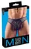 NEK Men's String L Black Powernet & Matte Material, Striped Accents