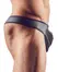 NEK Men's String L Black Powernet & Matte Material, Striped Accents