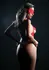 Rimba 3PC Bra, Panty and Blindfold Set - Floral Lace, Adjustable Fit