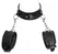 ZADO Bondage Set - Leather Collar and Adjustable Handcuffs, Black