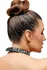 ZADO Black Leather Adjustable Collar with Triple Chain Detail