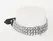 ZADO Black Leather Adjustable Collar with Triple Chain Detail