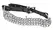 ZADO Black Leather Adjustable Collar with Triple Chain Detail