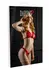 Peek-a-boo Ruffle Bra & Panty Set with Decorative Ruffles, Black, S/M