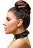 ZADO Leather Adjustable Collar S-L, Black, 32-50 cm, Metal Ring
