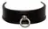 ZADO Leather Adjustable Collar S-L, Black, 32-50 cm, Metal Ring