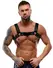ZADO Leather Chest Harness Adjustable Cowhide Black Unpadded