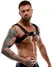 ZADO Leather Chest Harness Adjustable Cowhide Black Unpadded
