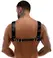 ZADO Leather Chest Harness Adjustable Cowhide Black Unpadded