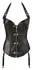 Cottelli Collection Leather Corsage Black 2XL, Adjustable Straps