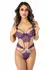 Heart Lace Teddy with Jewel - Elegant Black Bodysuit with Decorative Gem