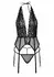 Leg Avenue Cami Garter and String Set with Adjustable Fishnet Cincher