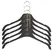 NOIR Handmade Velvet Clothes Hangers Gold Hook 43cm Set of 5 Black