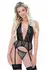 Leg Avenue Cami Garter and String Set with Lace Halter Top, Black
