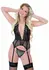 Leg Avenue Cami Garter and String Set with Lace Halter Top, Black