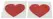 You2Toys Adhesive Heart Pasties Red 5.2x4.9cm Skin-Friendly 1 Pair
