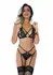 Leg Avenue 2PC Peek-a-Boo Bra and Panty Set Floral Lace Adjustable
